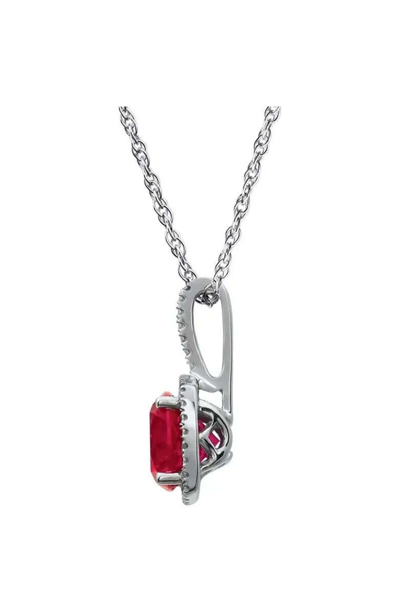 ALLUREZ Lab Grown & Natural Diamond Pendant Necklace in Sterling Silver, Alternate, color, Ruby