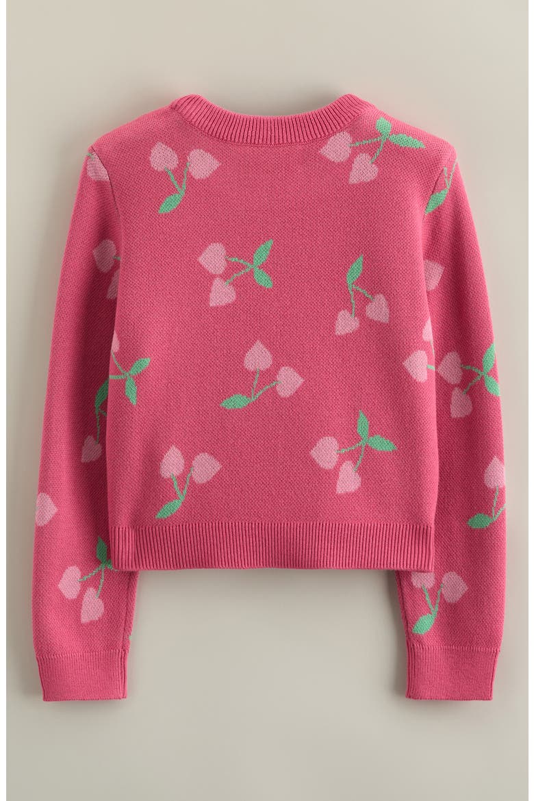Kids' Pattern Crewneck Sweater, Alternate, color, PINK FLAMBE CHERRY HEARTS