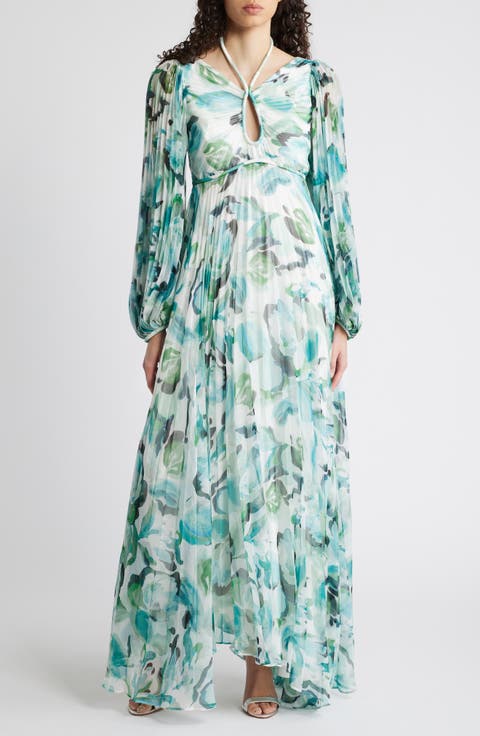 Sandywell Pleated Long Sleeve Maxi Dress