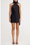 Lucile Scarf Detail Halter Neck Satin Cocktail Minidress