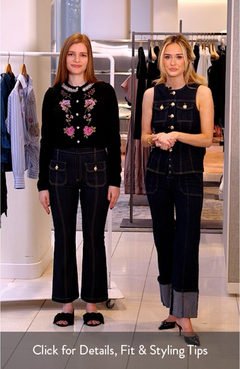 Marsha Patch Pocket Kick Flare Jeans, sales video thumbnail