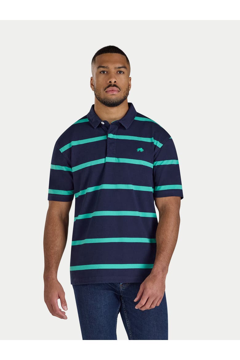 Thick Stripe Rugby Shirt, Main, color, Navy