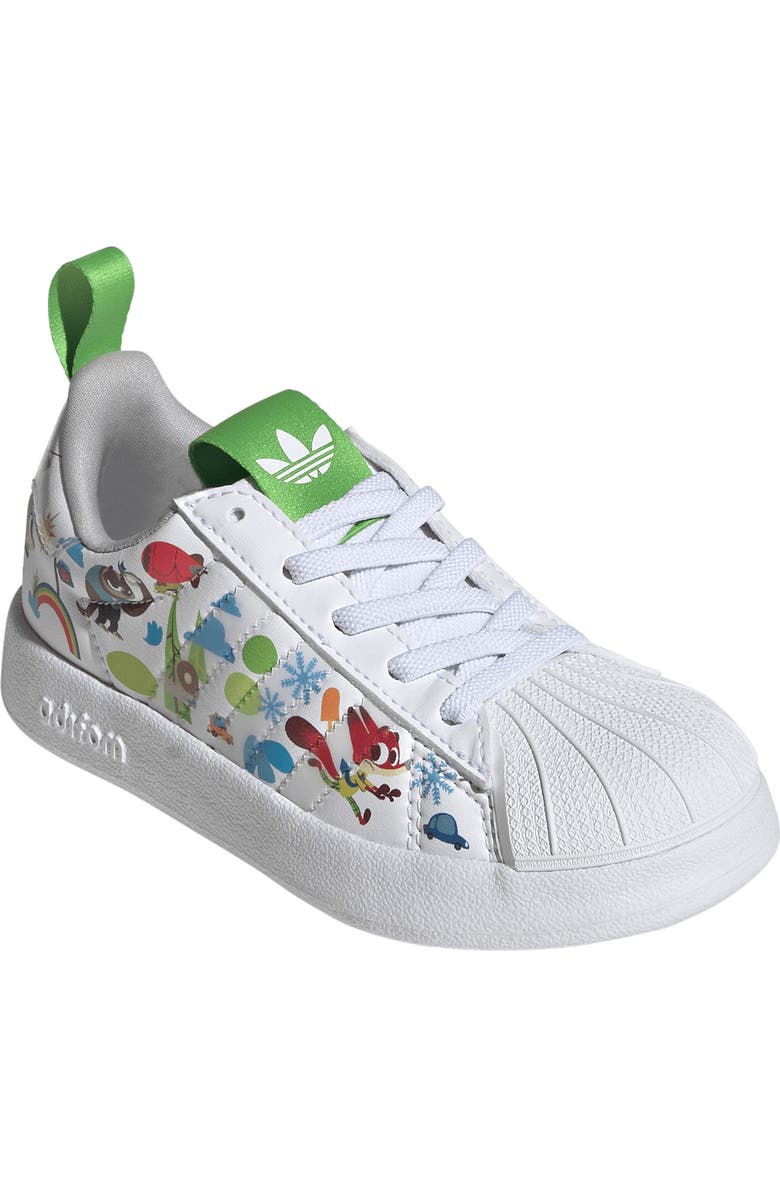 adidas Kids' x Disney Adifom Superstar 360 Sneaker, Alternate, color, White/ Grey/ Semi Lucid Lime
