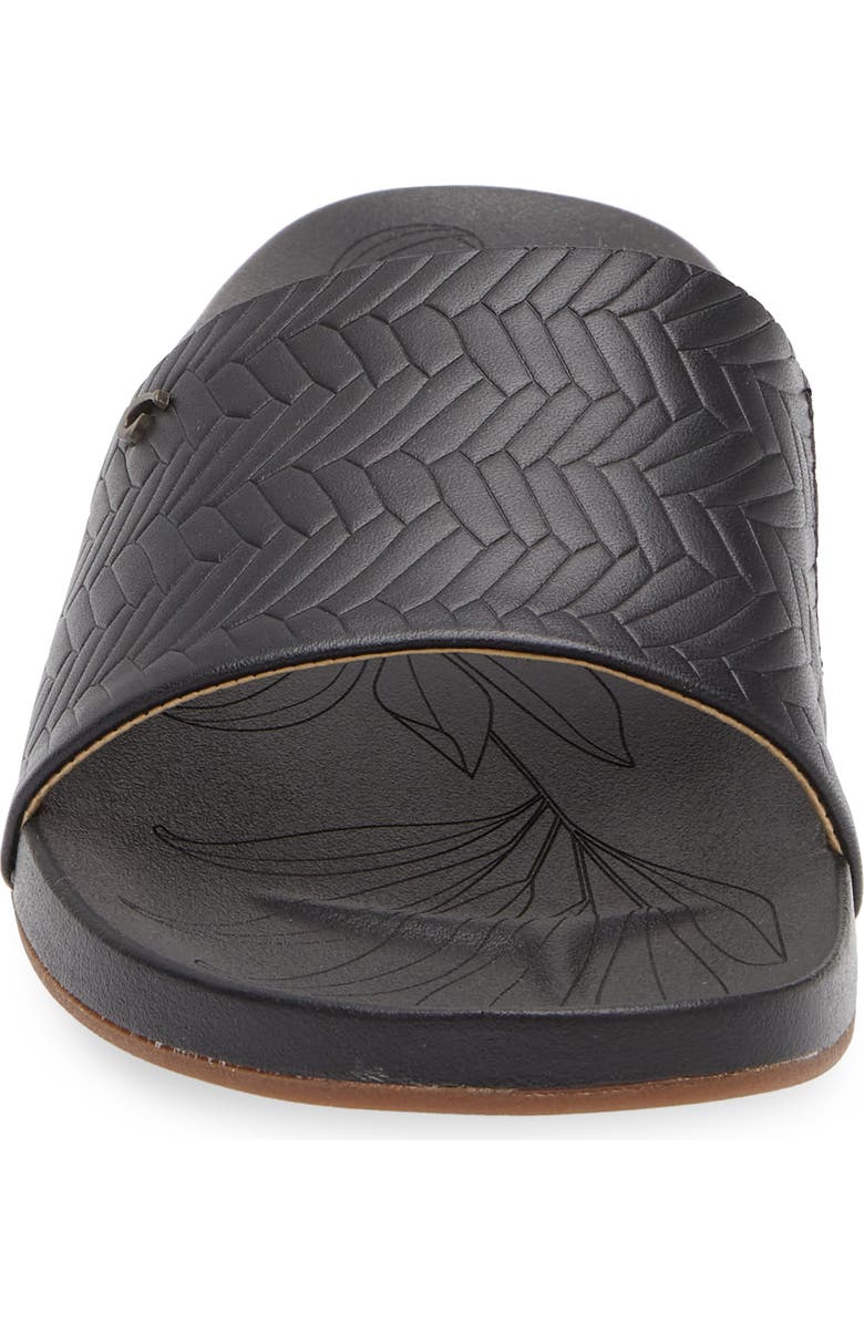 OluKai Kipea'a Pono Slide Sandal, Alternate, color, Black / Weave