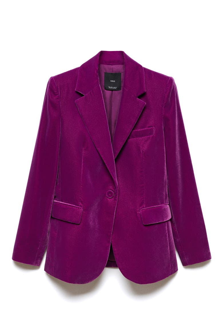 Velvet Blazer, Main, color, PURPLE