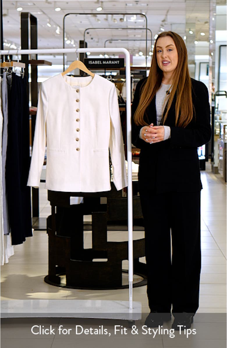 Collarless Linen Blend Blazer, sales video thumbnail