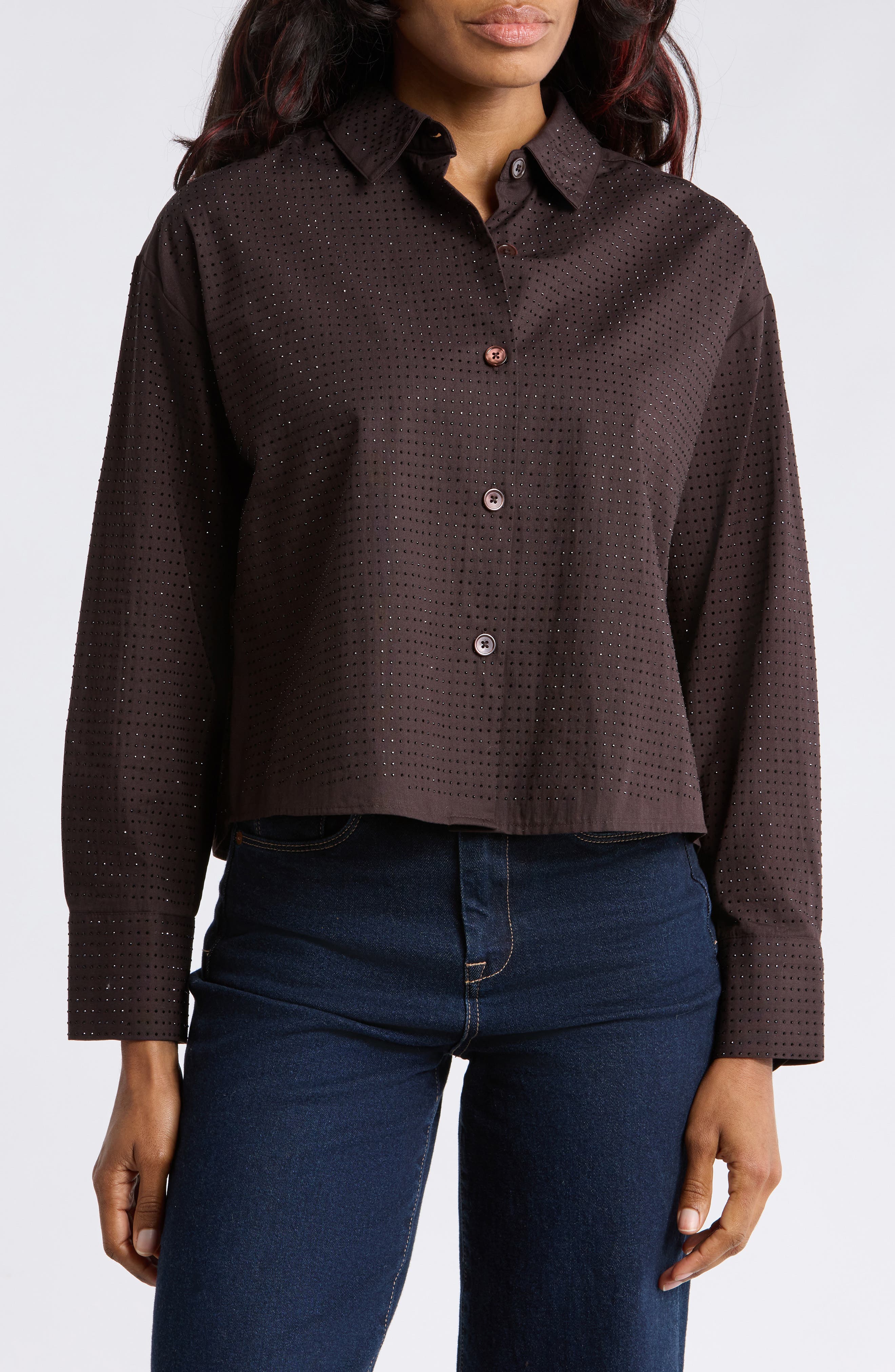 Embellished Button-Up Shirt