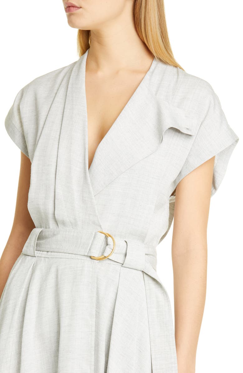 Proenza Schouler Suiting Faux Wrap Midi Dress, Alternate, color,
