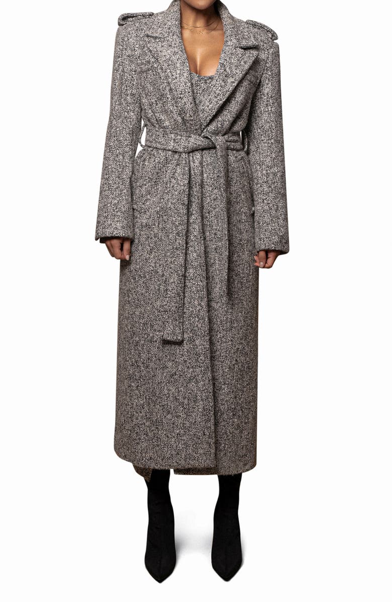 JLUXLABEL Savannah Belted Tweed Coat, Main, color,