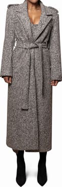 JLUXLABEL Savannah Belted Tweed Coat