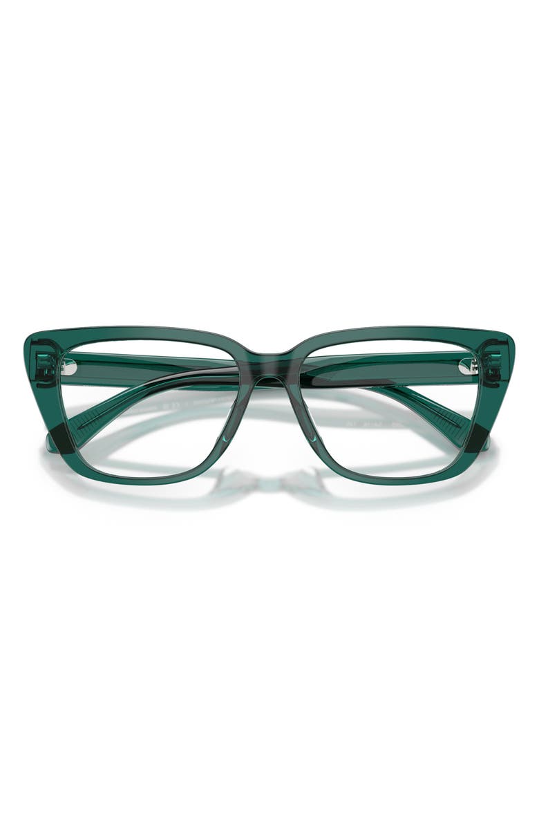 Emporio Armani 54mm Cat Eye Optical Glasses, Alternate, color, Shiny Green / Demo Lens