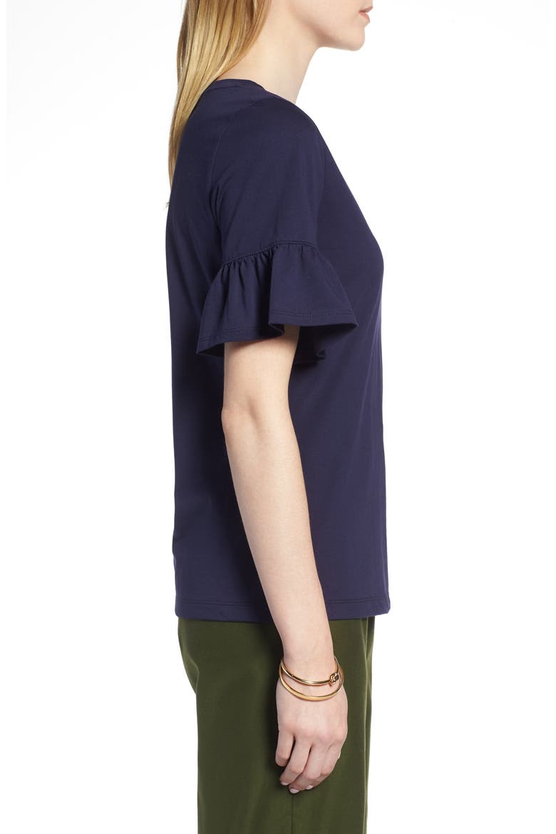Ruffle Sleeve Top, Alternate, color, NAVY NIGHT