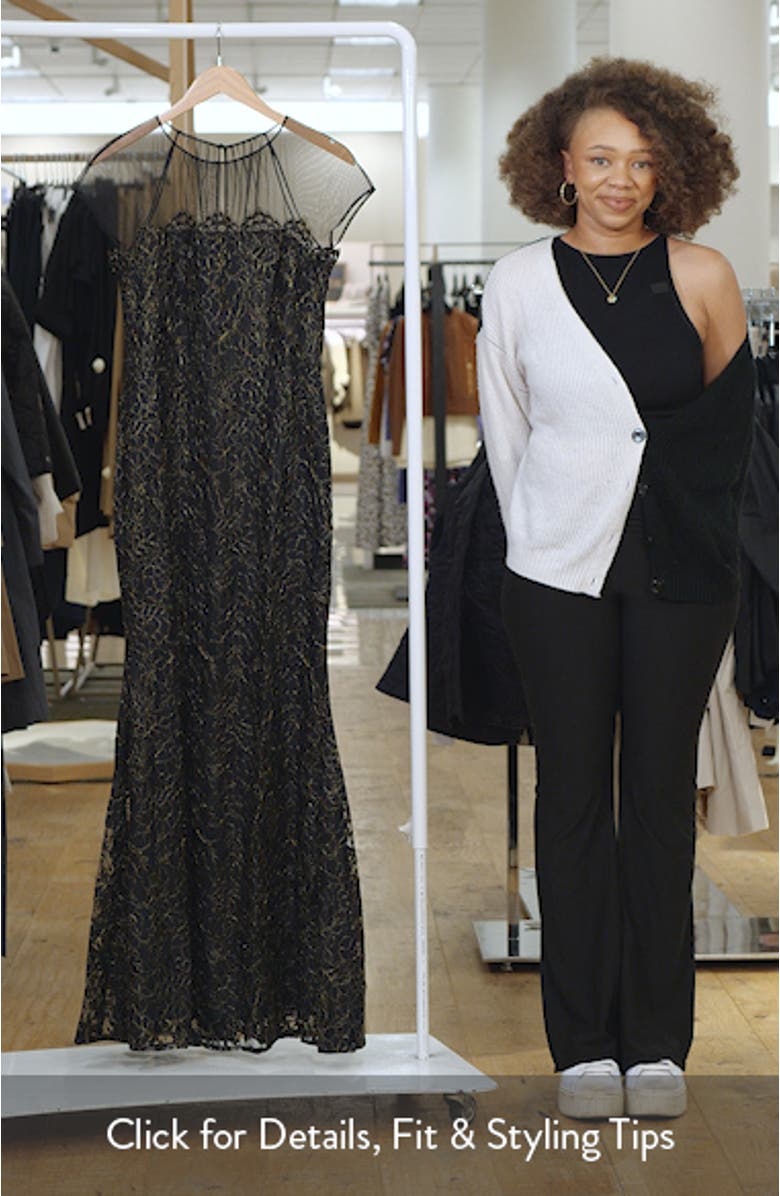 Metallic Floral Embroidery Gown, sales video thumbnail