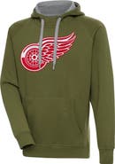 ANTIGUA Men's Antigua Olive Detroit Red Wings Victory Pullover Hoodie
