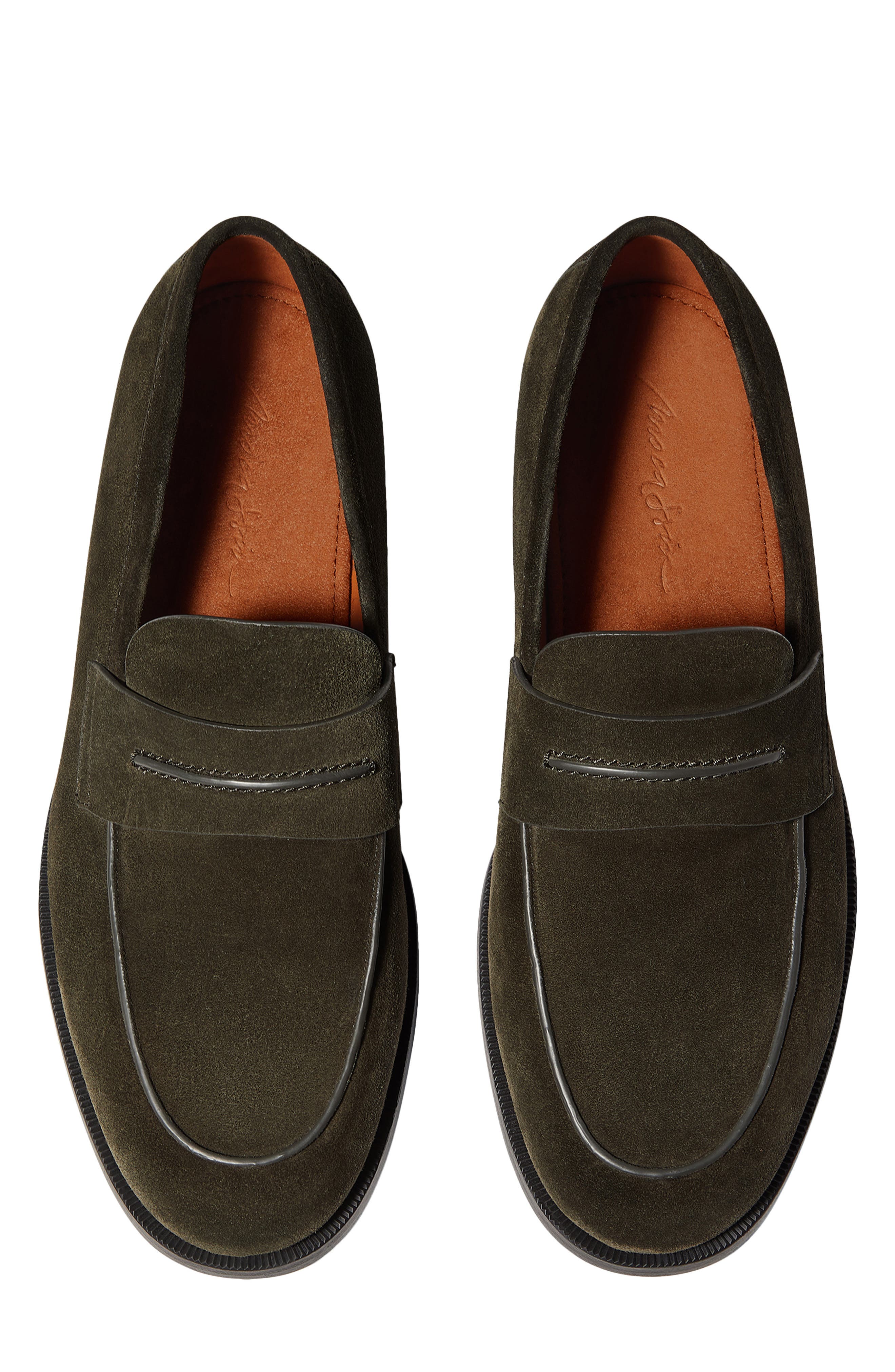 Suede Driving Loafer, Alternate, color, DARK OLIVE GREEN