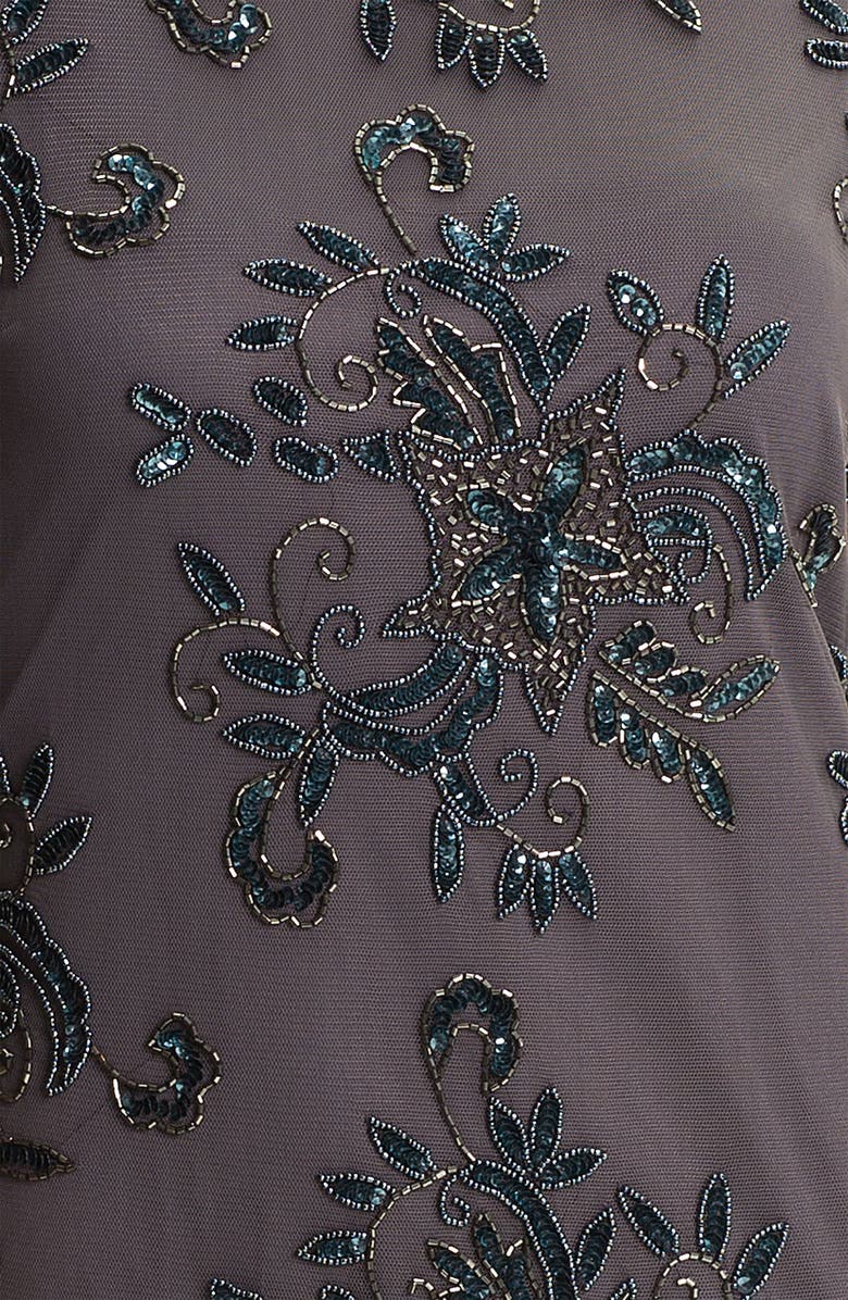 Pisarro Nights Embellished Sheer Sleeve Tulle Dress, Alternate, color,