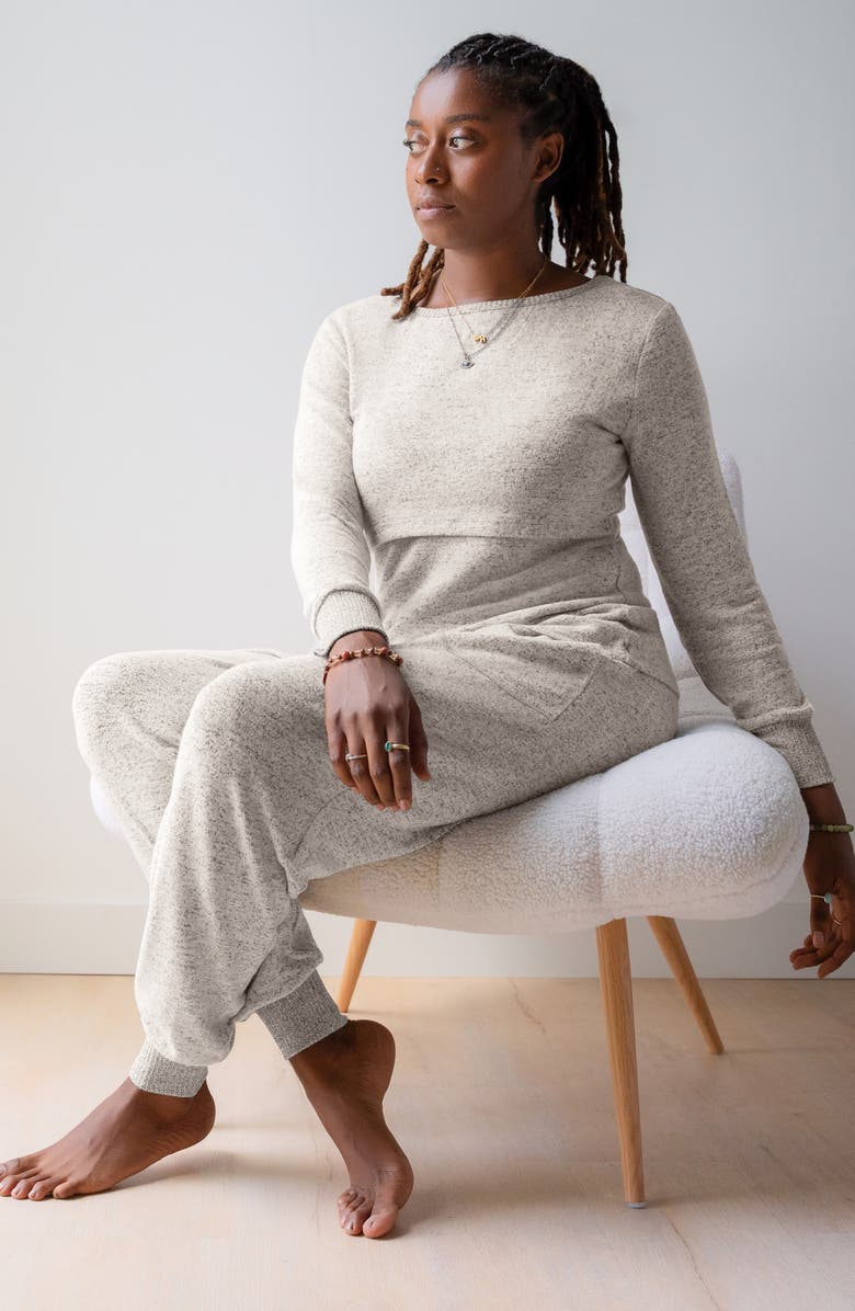 Kindred Bravely Zoe Hacci Nursing Pajamas, Alternate, color, 