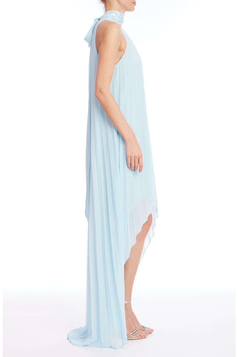 Pleated Chiffon High-Low Gown, Alternate, color, LIGHT BLUE