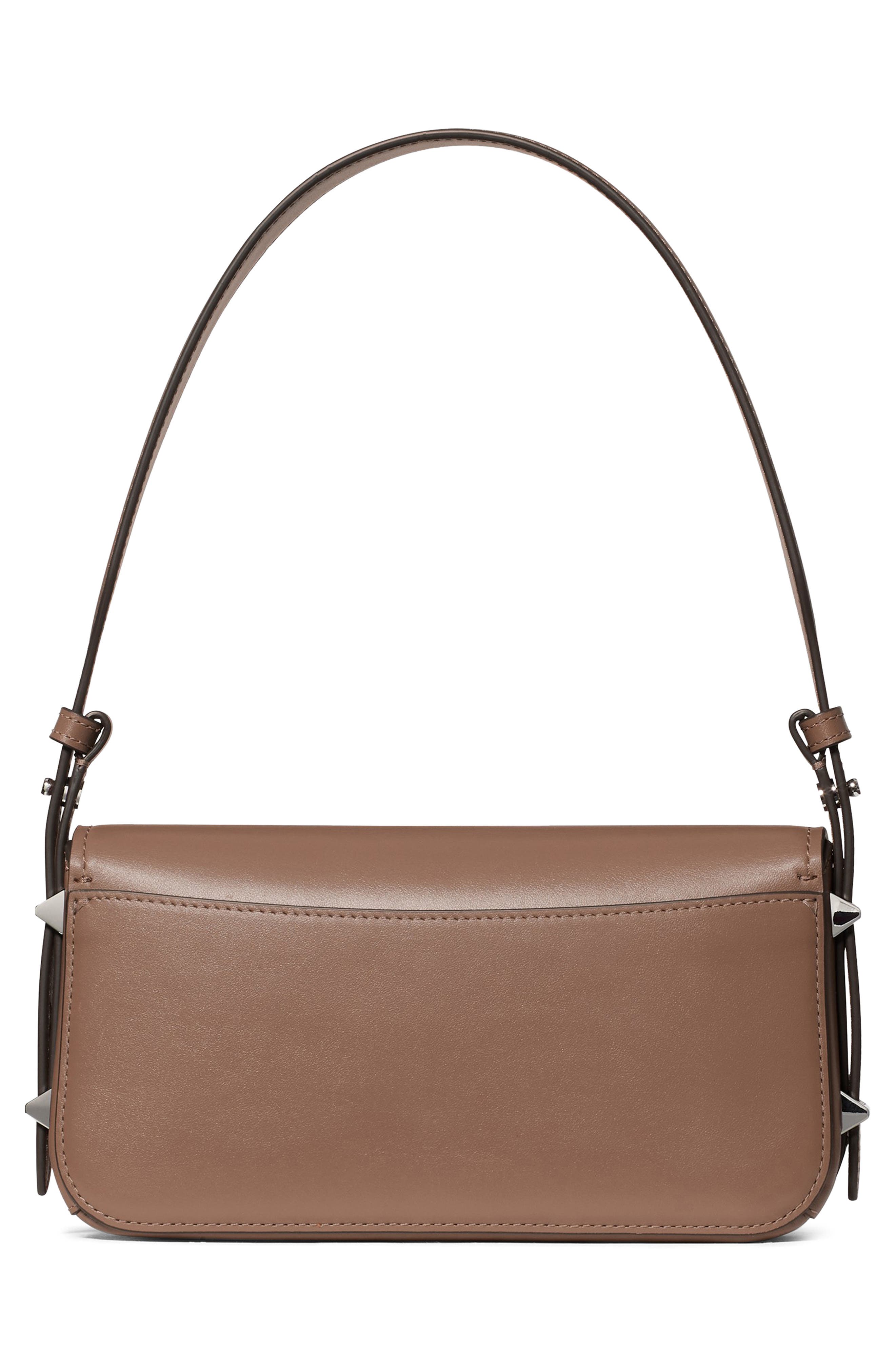 small liv leather east/west shoulder bag, Alternate, color, WARM ACORN
