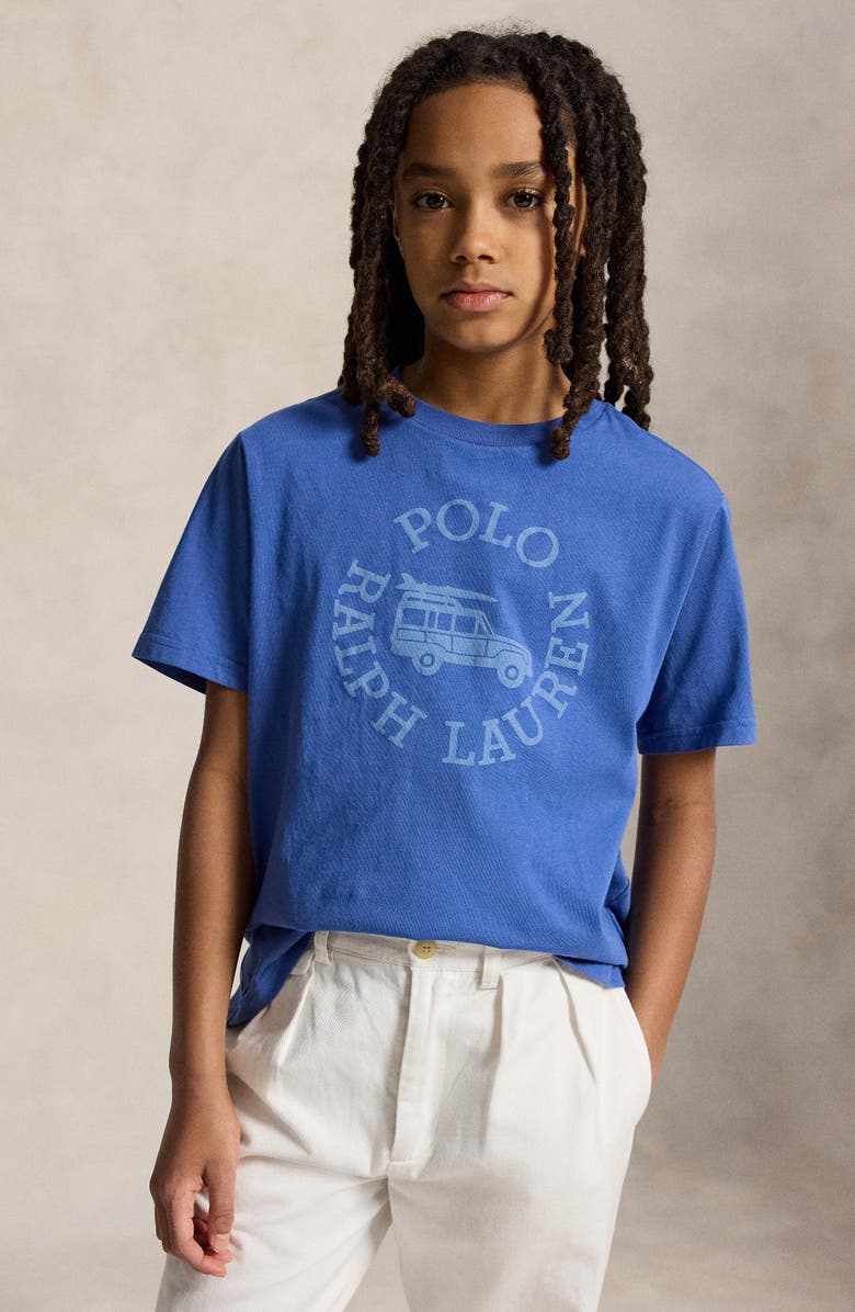 Polo Ralph Lauren Kids' Logo Graphic Cotton Jersey T-Shirt, Alternate, color, Bai Blue