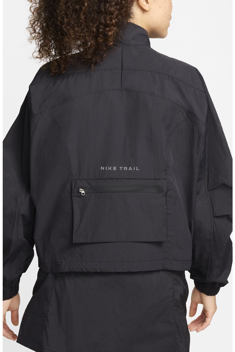 Trail Repel Water Repellent Running Jacket, Alternate, color, BLACK/ DARK SMOKE GREY