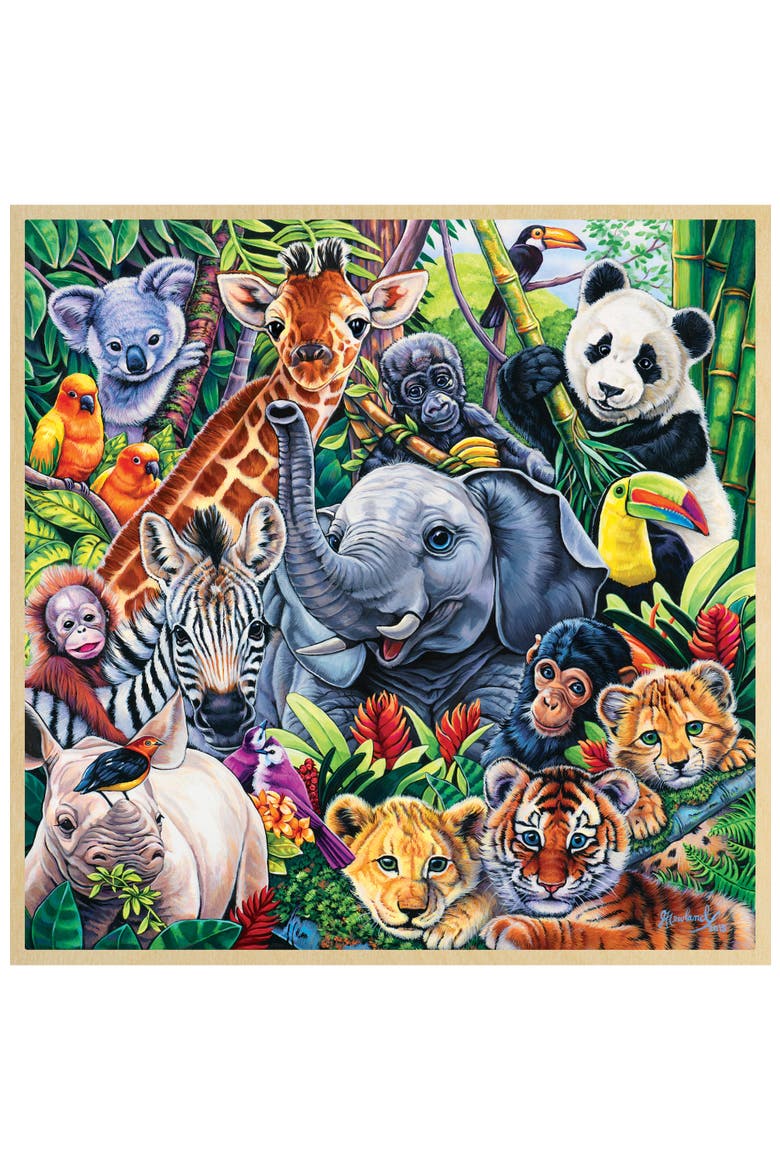 Safari Friends 48 Piece Wood Puzzle, Alternate, color, Multicolor