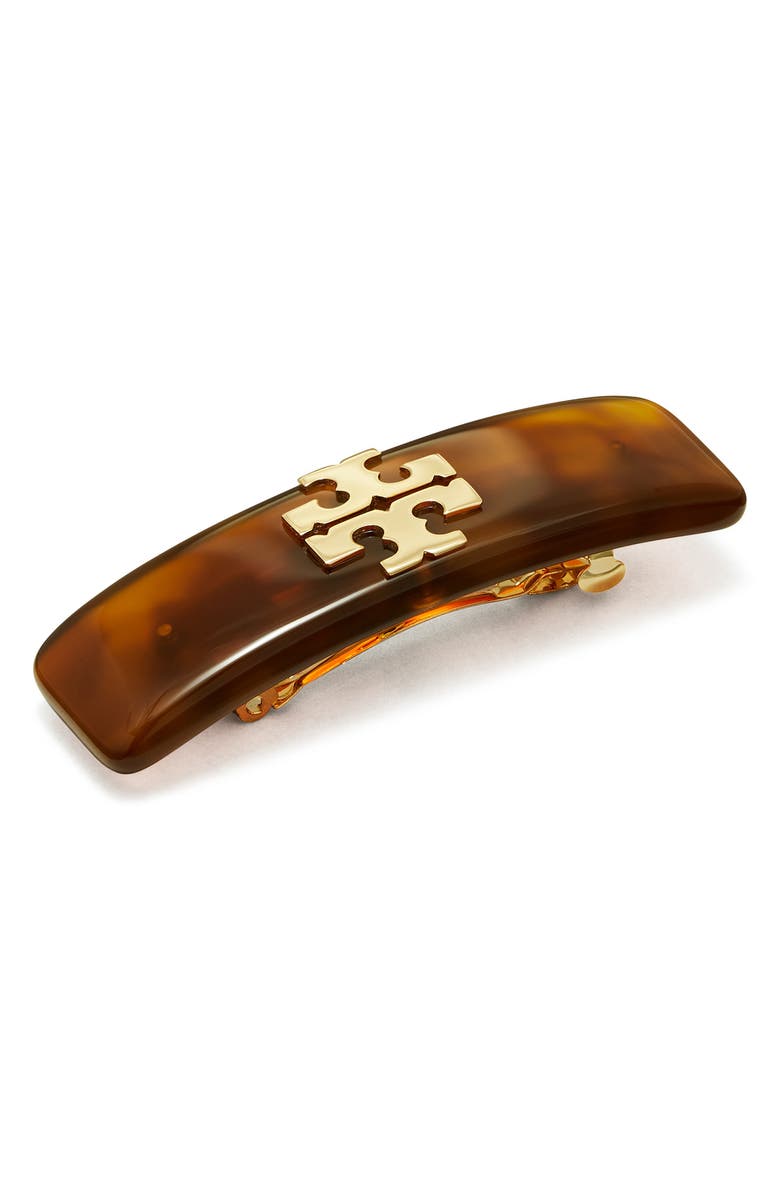 Tory Burch Kira Small Barrette, Alternate, color, Tory Gold / Tortoise