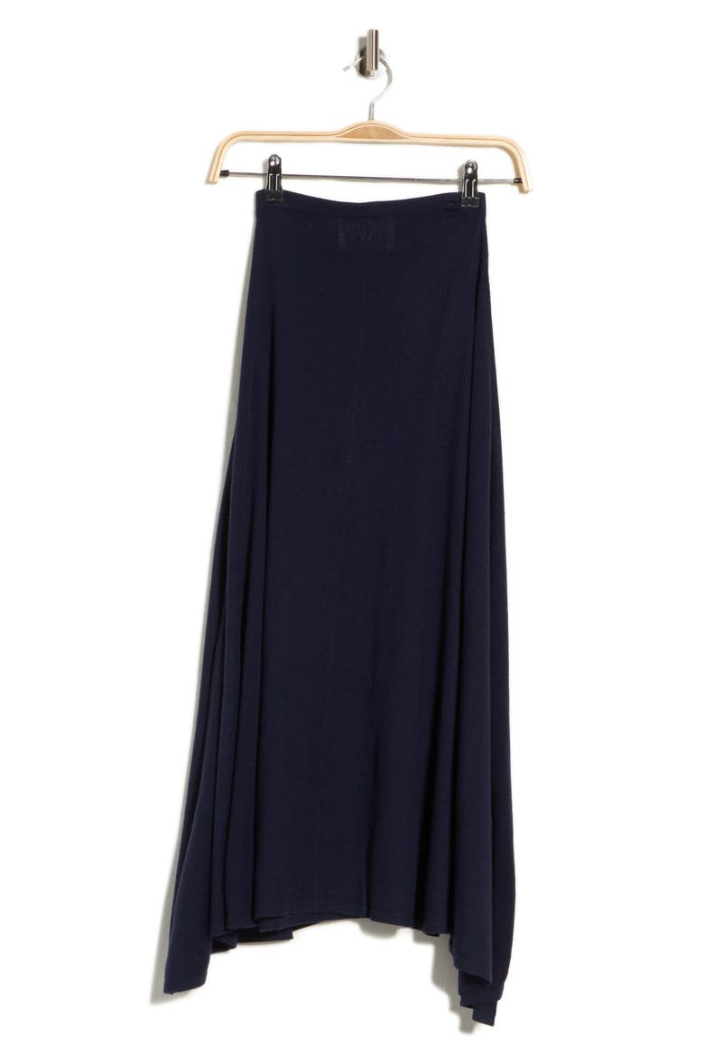 The Skirted One Wool & Silk Sweater Skirt, Alternate, color, NAVY
