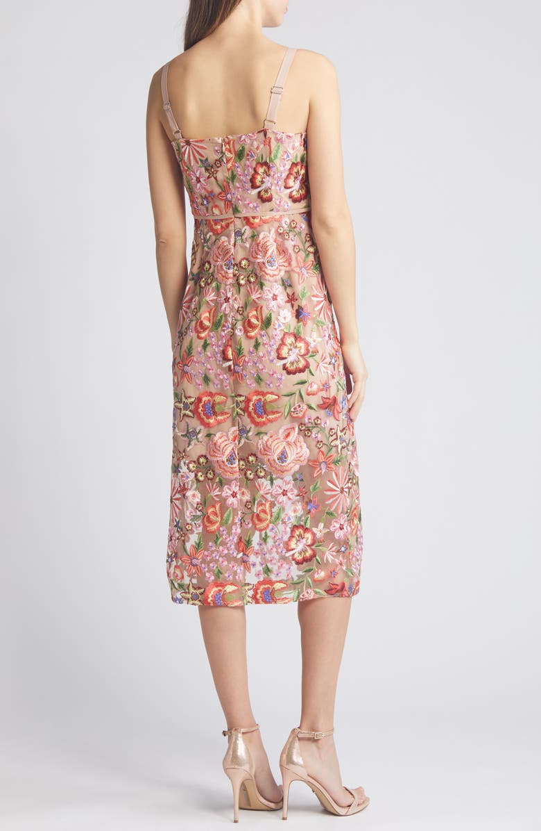 Sam Edelman Floral Embroidered Midi Sheath Dress, Alternate, color,