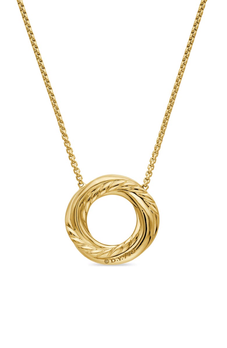 David Yurman Crossover Mini Pendant Necklace in 18K Yellow Gold with Diamonds, Alternate, color, 