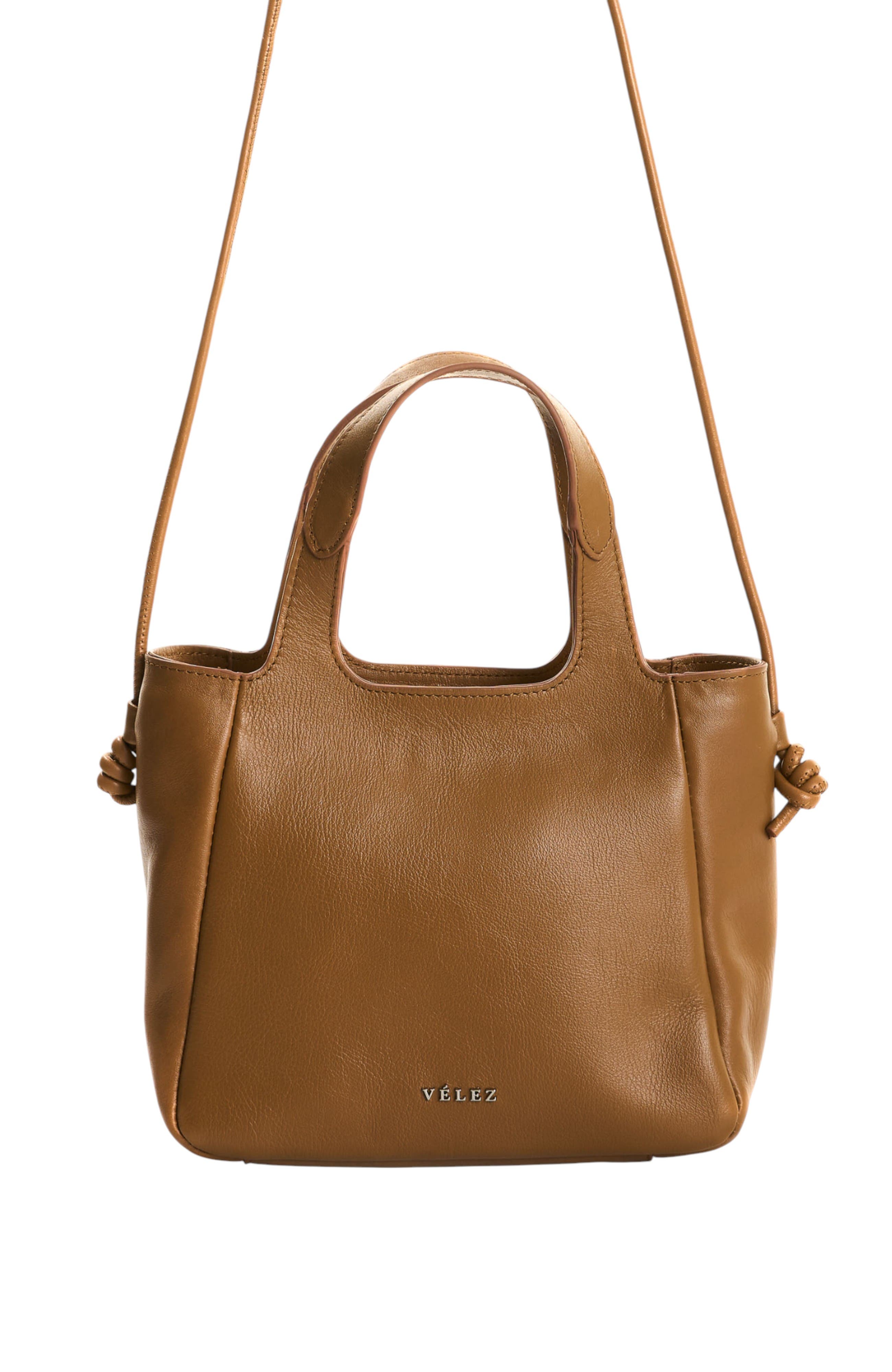 Velez Ailana Leather Crossbody Bag, Main, color, Honey