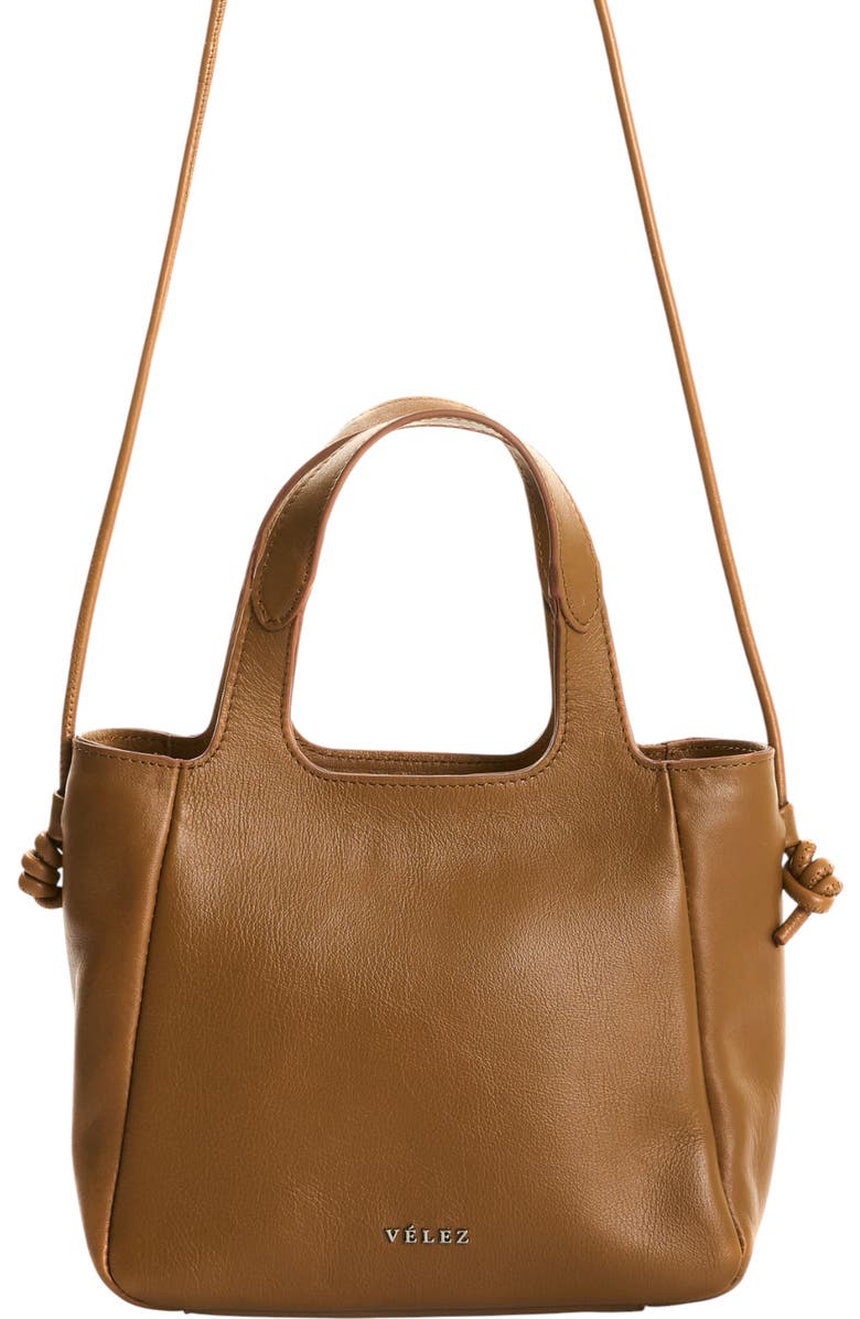 Velez Ailana Leather Crossbody Bag, Main, color, Honey
