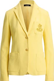 Lauren Ralph Lauren Logo Patch Slim Fit Stretch Cotton Blazer