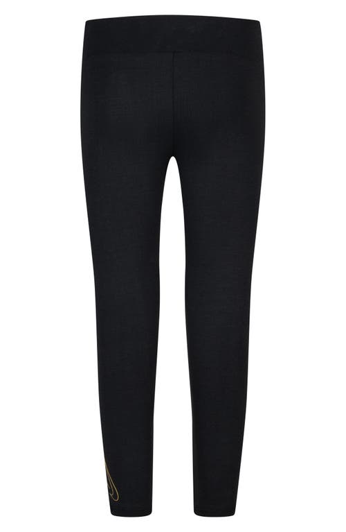 Nike Kids' Sportswear Shine Swoosh Leggings In Black