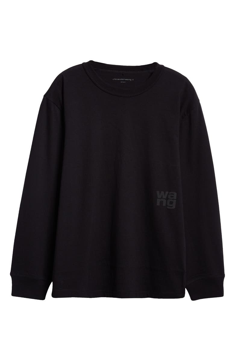 Alexander Wang Essential Puff Logo Cotton Jersey Crewneck T-Shirt, Alternate, color,