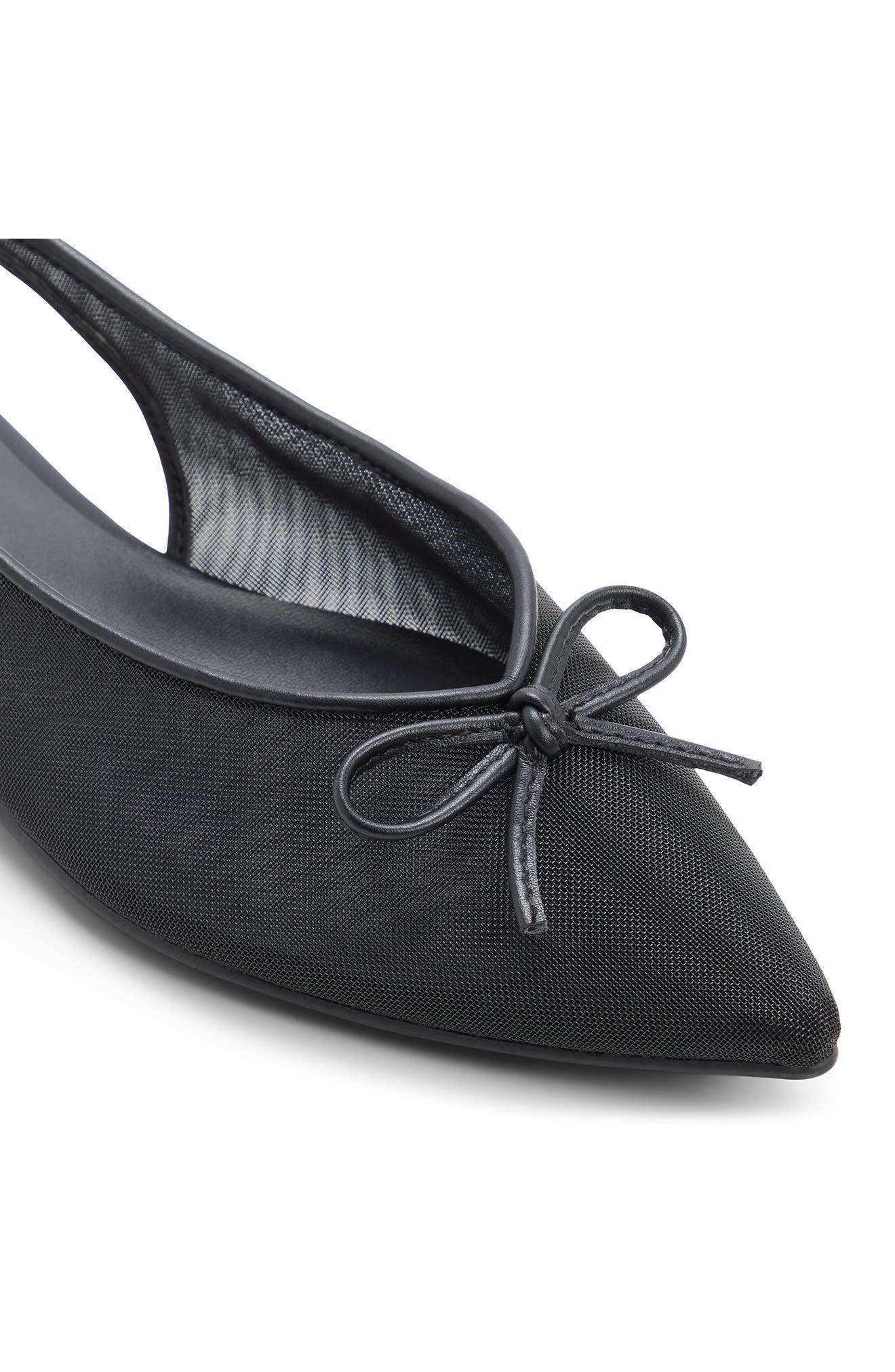 Call It Spring By Aldo Jennika Mesh Pointed Toe Slingback Flat, Alternate, color, Black