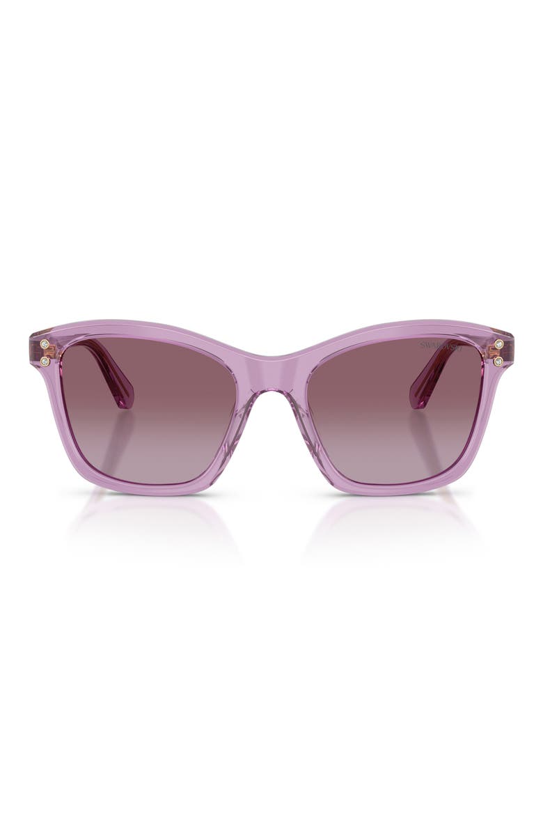 54mm Gradient Square Sunglasses, Main, color, TRANSPARENT AMETHYST / VIOLET
