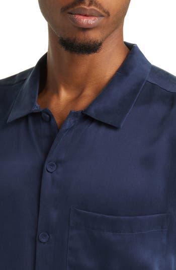 Washable Silk Button-Up Short Pajamas