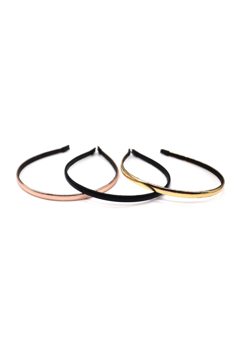 3-Pack Skinny Headbands, Alternate, color, MULTI
