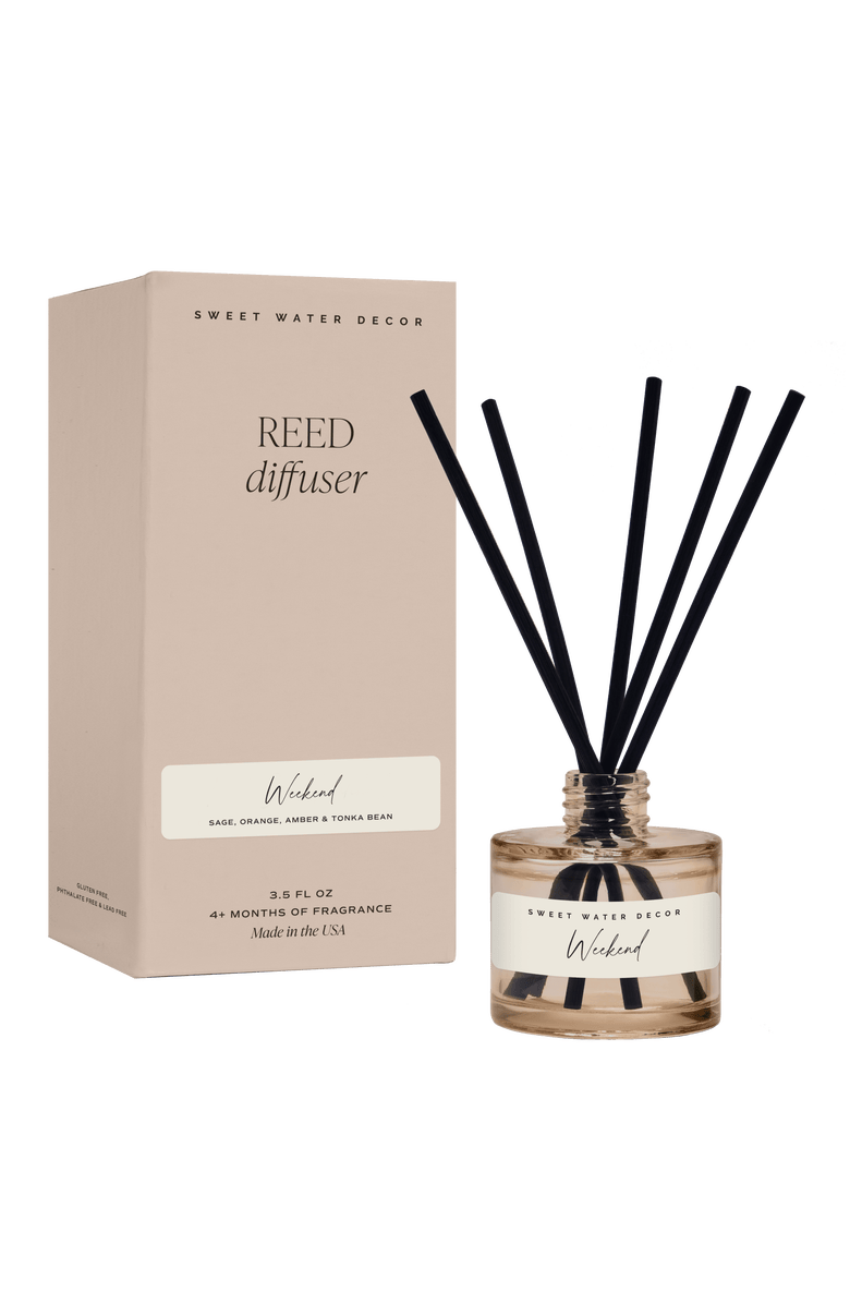 SWEET WATER DECOR Tinted Glass Reed Diffuser - Woods & Earthy Scents, Main, color, Weekend