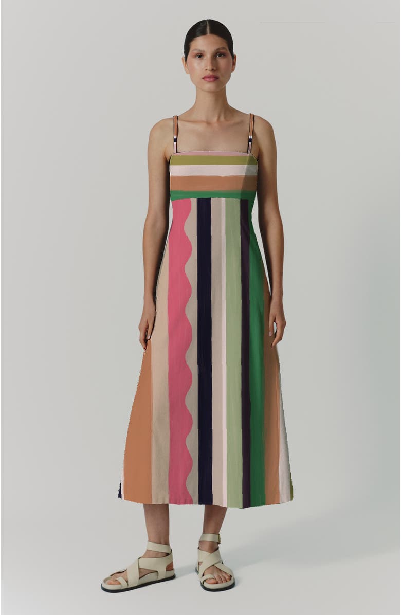 De Loreta Veracruz Spaghetti Strap Cotton Midi Sundress, Main, color, 