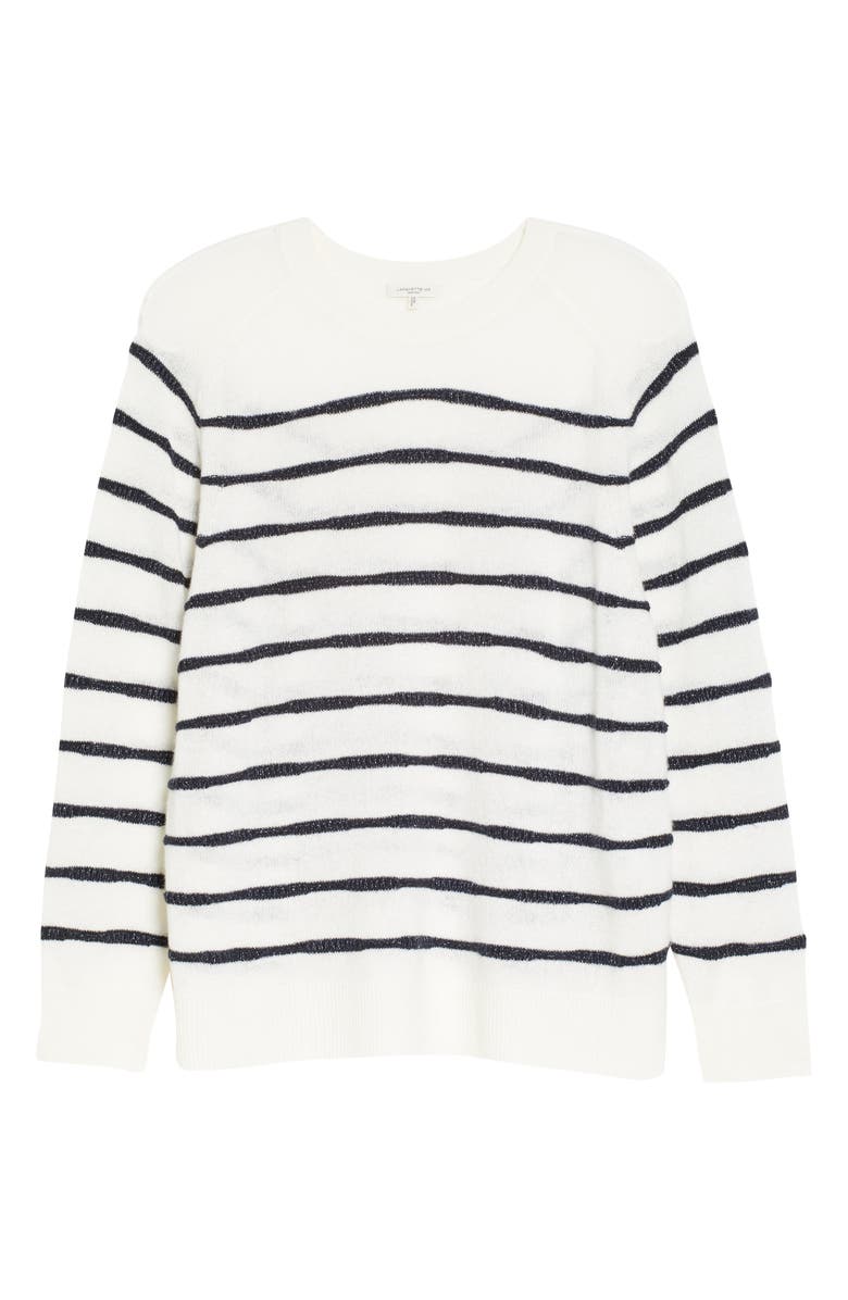Lafayette 148 New York Stripe Cashmere Blend Sweater, Alternate, color, 