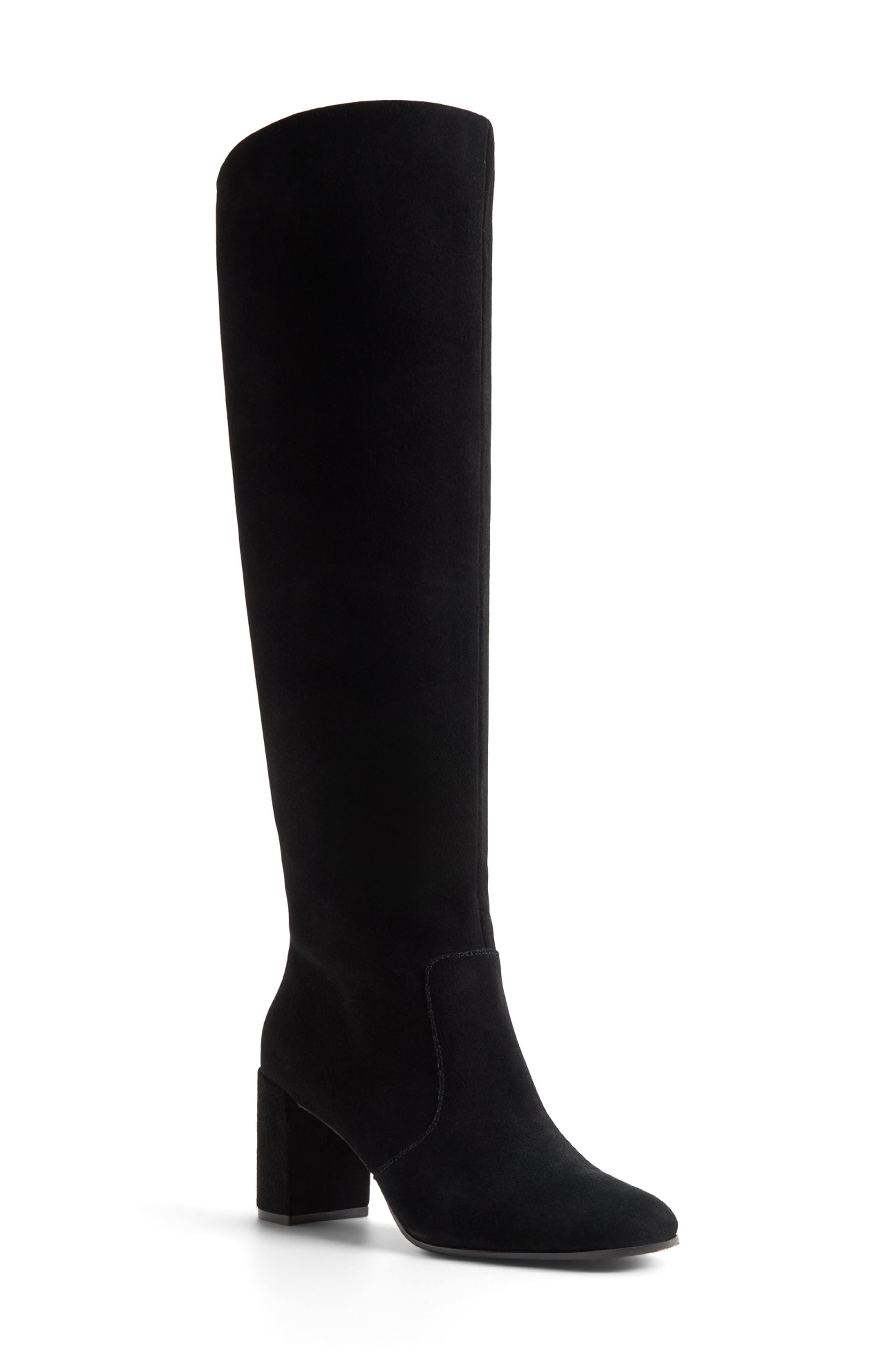 Seline Knee High Boot, Main, color, BLACK