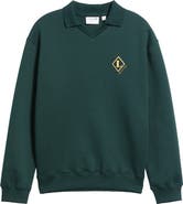 Lacoste Made in France Badge Accent Johnny Collar Polo Sweatshirt