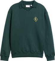 Lacoste Made in France Badge Accent Johnny Collar Polo Sweatshirt