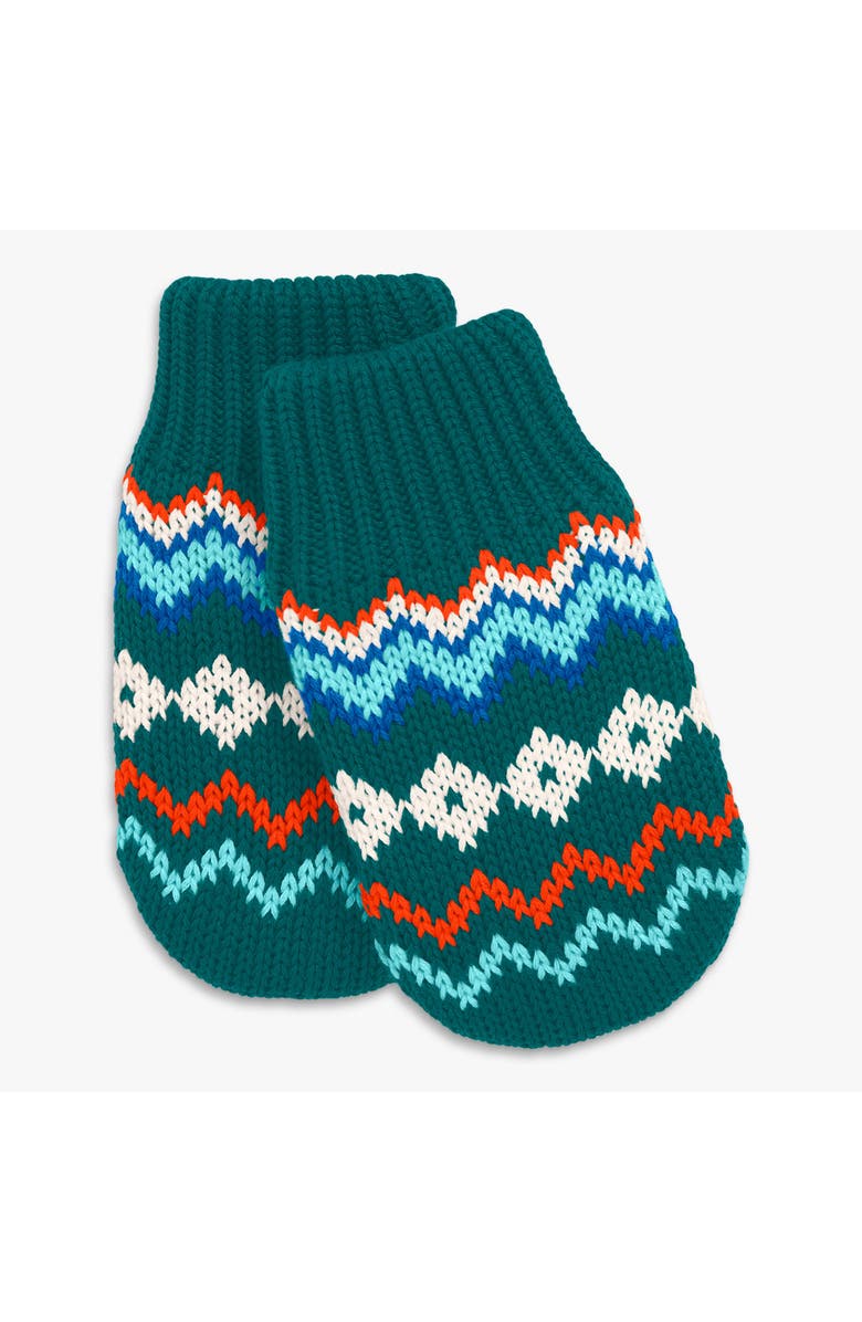 Primary Baby Fleece-Lined Fair Isle Mittens, Main, color, Spruce