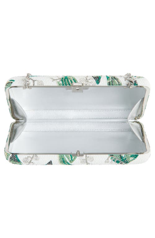 Judith Leiber Couture Lily Belles Crystal Embellished Clutch In Silver Chalk Multi