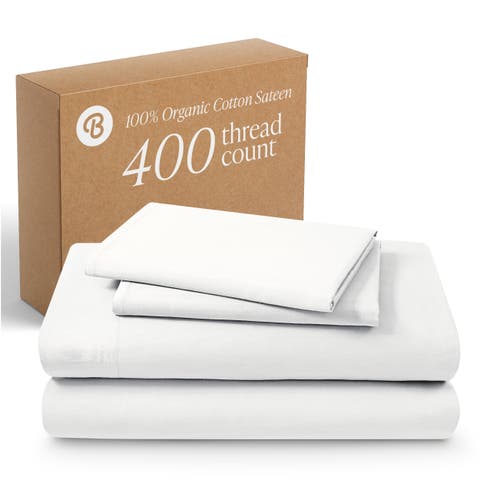 400 Thread Count Organic Cotton Sateen Sheet Set - Split King