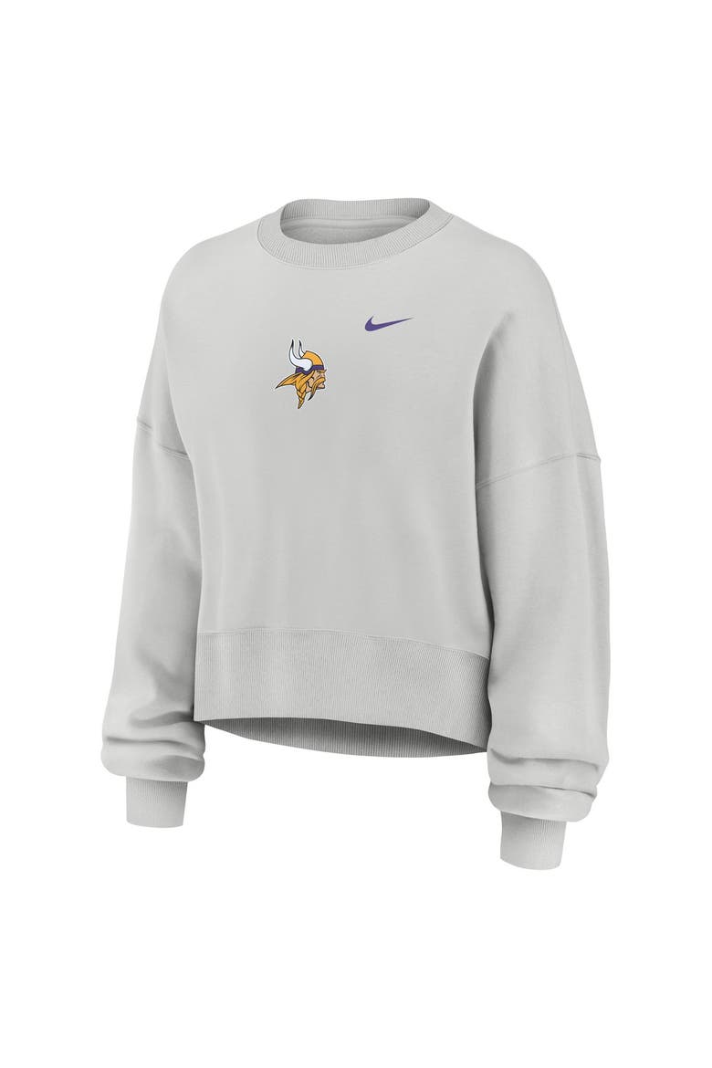 Women's Nike  Gray Minnesota Vikings Oversized Primetime Phoenix Fleece Sweatshirt, Alternate, color, Gray