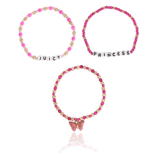 Juicy Couture Kids Kids Beaded Bracelet Set In Pink
